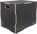 Signature Fitness Wooden Plyo Box Jump Platform Gray 20x24x30 in - Non-Slip, Multi-Size Home Gym Equipment