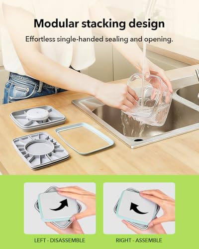 8-Piece Airtight Food Storage Container Set with One-Touch Lid - BPA-Free, Stackable for Pantry Organization