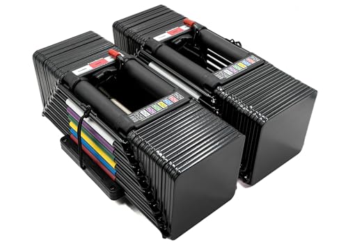 PowerBlock Elite Adjustable Dumbbells Set 5-90 lbs - Compact & Easy to Use
