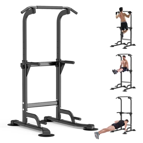 Z ZHICHI Black Pull-Up Dip Station 350LBS Capacity Home Fitness Equipment