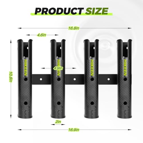 Hikeen 1 Pack Adjustable Wall-Mount Fishing Rod Holder for Boat Kayak Garage