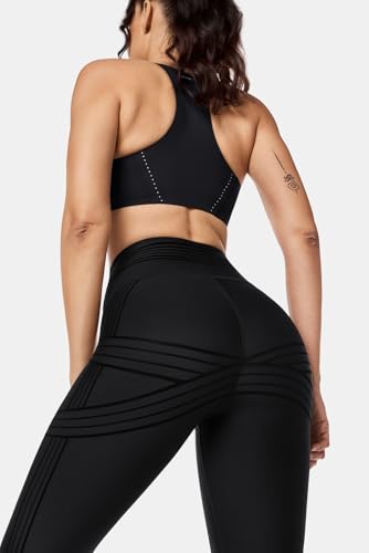 Fanka Powerband Resistance Leggings for Women - Black 10 / 7/8 Length Sculpting Compression Reversible