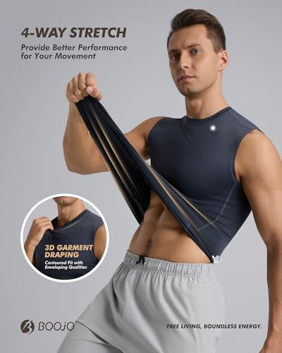 Men's Sleeveless Compression Shirt - Athletic Base Layer for Running