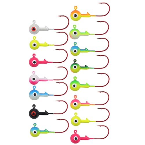 Assorted Northland Tackle Gum-Ball Fishing Jig Heads 1/64 Oz Bulk Pack - 15 Count