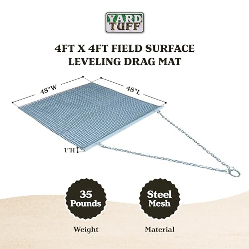 Heavy-Duty Zinc-Plated Steel Mesh Field Surface Leveling Drag Mat 4x4 - Yard Tuff