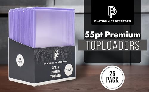 50 Count Trading Card Top Loaders - Clear Hard Plastic Sleeves for Sports & Collectible Cards - 55pt