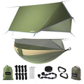 Sunyear USA Green Camping Hammock with Net & Straps - 55"W x 106"L Single