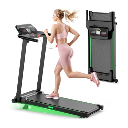 Vyrqenoxi Black Foldable Under-Desk Treadmill with Incline and LCD Display