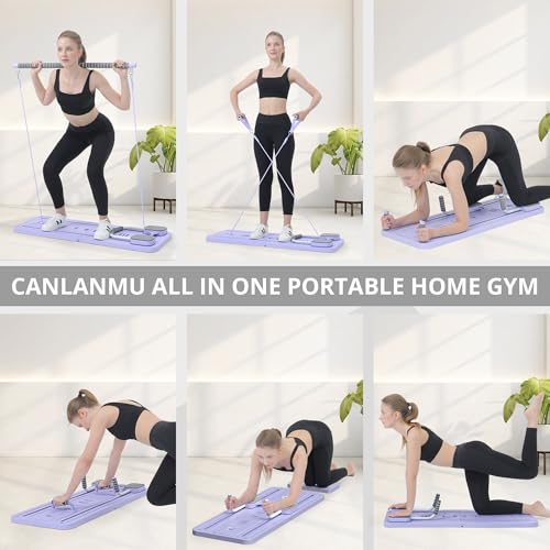 JANUA Purple Pilates Reformer Board 5-in-1 Foldable Home Workout Equipment