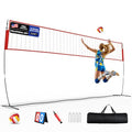 White & Red 20FT Volleyball Net for Backyard with Adjustable Height - Sturdum