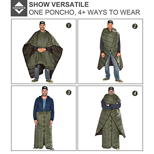 Onewind Deluxe Od Green 35°F-50°F Camping Top Quilt with Footbox, Lightweight & Portable