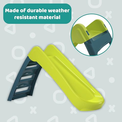 Kids Foldable Slide - Indoor & Outdoor Playset in Green, Safe & Lightweight
