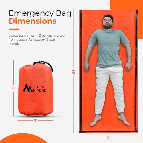 Sierra Madre Emergency Waterproof Thermal Bivy Sack - Pack of 5