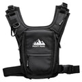 FROSTY PEAKS Black Chest Pack with Flip Phone Pocket — Minimalist Ski & Outdoor Vest