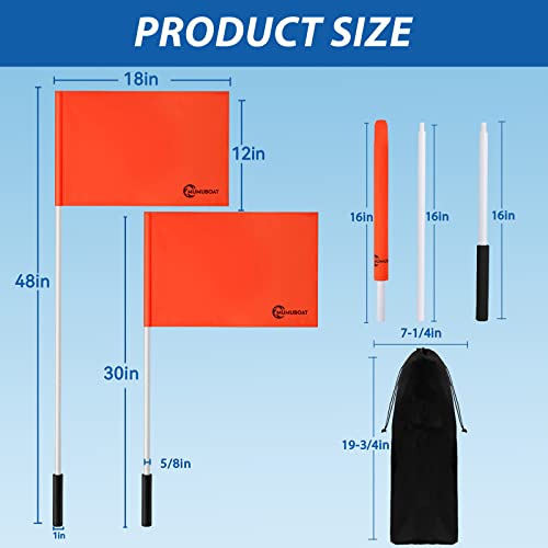 Water Ski Flag 48 Inch Safety Boat Flag for Watersports & Wakeboarding