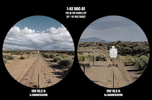 Monstrum Banshee 1-6x24 LPVO Rifle Scope with BDC B1 Reticle & Offset Mount - Black