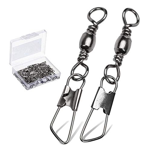 Saltwater Fishing Swivel Set 74lb 50 Pcs Stainless Steel Barrel Snaps