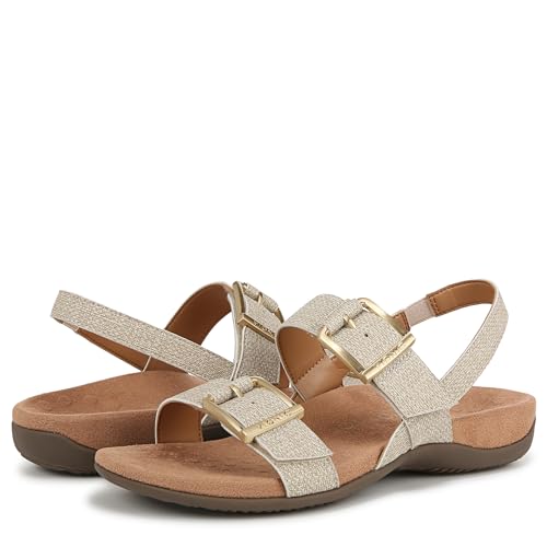 Women's Orthopedic Slingbacks with Adjustable Strap - Oatmeal Beige Synthetic