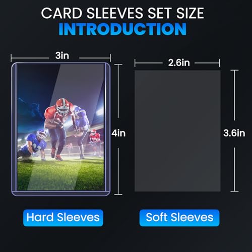 1000 Hard Card Sleeves + 1000 Soft Card Sleeves - 3x4 Inch Card Protectors - Double Protection - Clear PVC - Card Storage & Trading