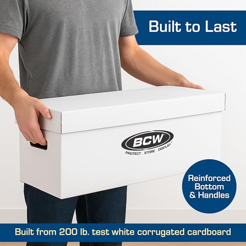 BCW 5 Pack Long Comic Storage Boxes Holds 250-300 Comics Durable Cardboard