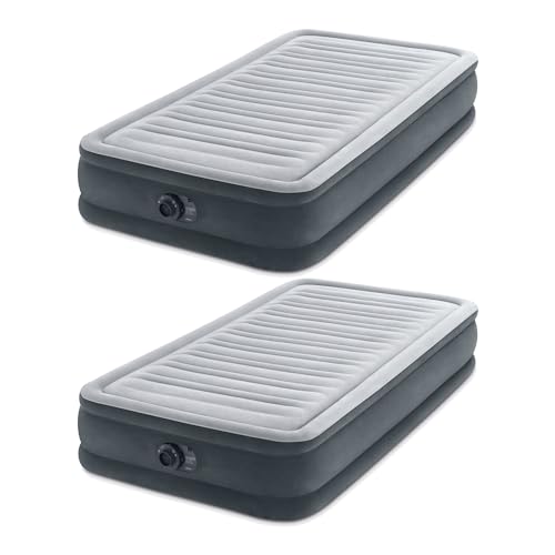 Intex Dura-Beam Deluxe Twin Air Mattress Set of 2 with Pump - 13 Inch