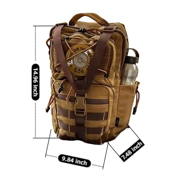 ROARING FIRE Waxed Canvas Sling Bag with Hidden CCW Compartment, MOLLE Outdoor Chest Pack