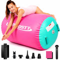 Pink & Green Inflatable Gymnastics Air Barrel with Pump - Back Handspring Trainer 3.3' x 2.6'