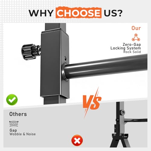 Big Freestanding Pull Up Bar Stand with Adjustable Height & Solid Lock System