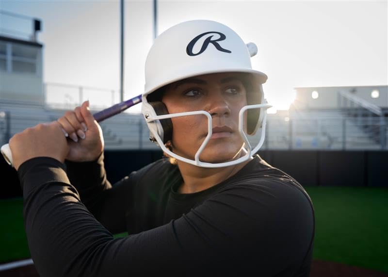Junior Fastpitch Softball Batting Helmet with Face Guard - 6 3/8"-7 1/8" White