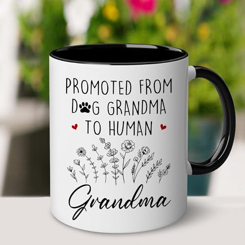 Grandma Gift Mug - Pregnancy Announcement for Grandma - Accent Black