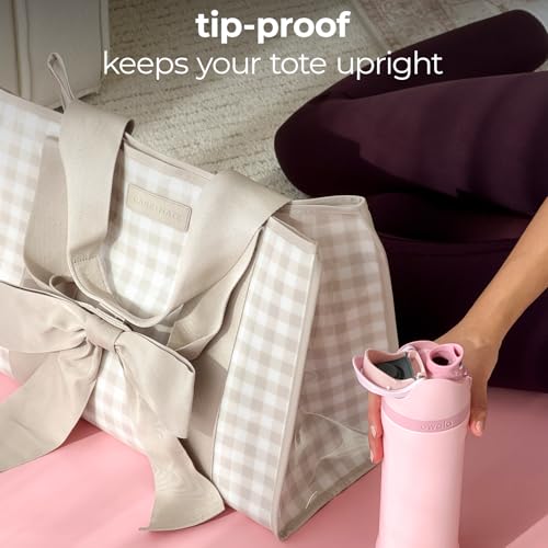 Jelly Tote Bag with Gingham Latte Variation Waterproof & Washable