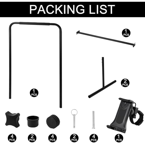 Leinuosen 50-67 Inch Walking Pad Handle Bar with Phone Holder - Adjustable Fitness Accessory