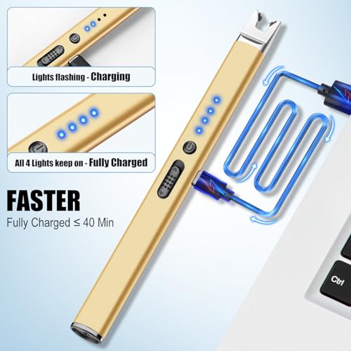 Rechargeable Electric Candle Lighters Set - Windproof, Safe, USB Long Stem with Variations