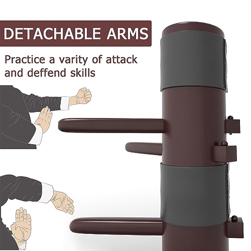 MR Wing Chun Dummy Wooden Mook Yan Jong with Adjustable Arms & Tripod Base