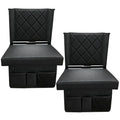 LWWTBS Stadium Seat with Back Support - Black, 2 Pack, Foldable Bleacher Chair with Cushion & Organizer
