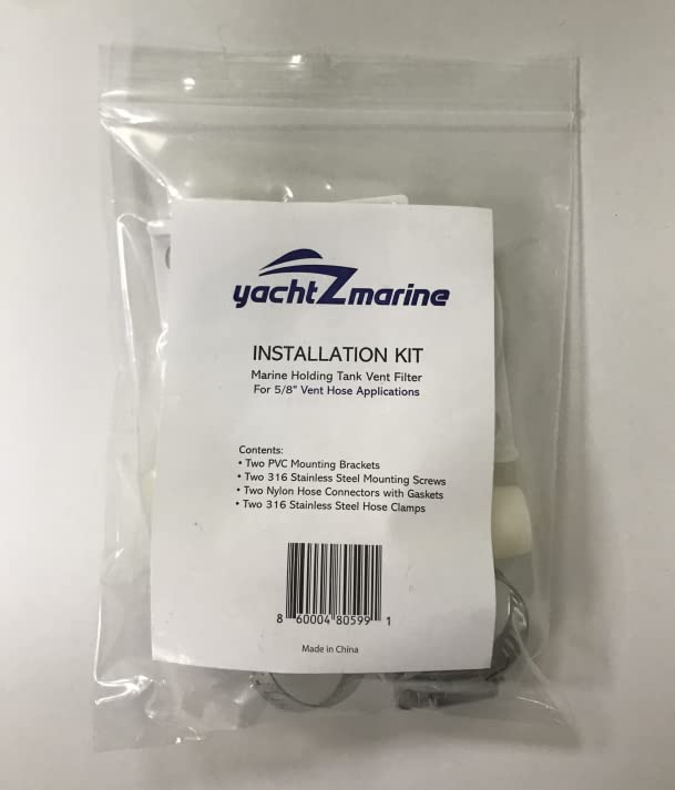 YachtZmarine 5/8" Marine Holding Tank Vent Filter with Installation Kit
