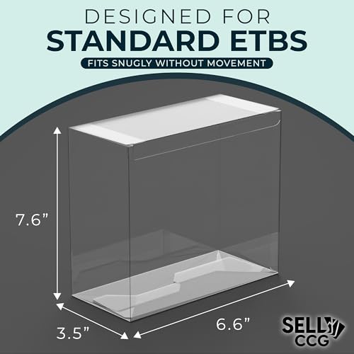 10 Pack ETB Protector Cases for Standard Size Elite Trainer Boxes - Clear Plastic Storage
