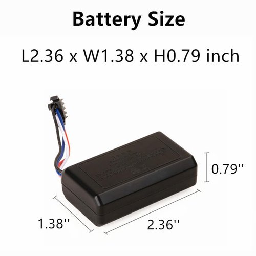 Cecicebb 7.4V Lipo Battery 500mAh for Electric Water Gun 2 Pack with USB Charger Cable