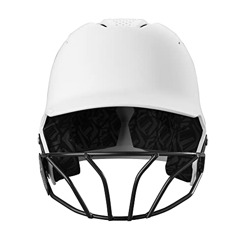 Batting Helmet with Facemask - Matte White Small/Medium Baseball Protective Gear