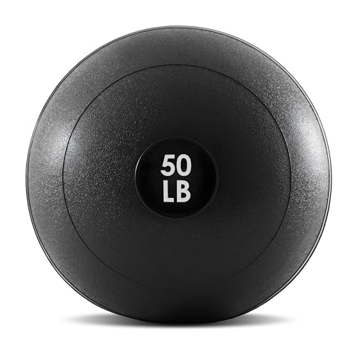 ProsourceFit Slam Medicine Ball 50 lbs - Dead Weight Tread Grip for Strength & Conditioning