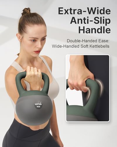 YOTTOY 25LB Green Soft Kettlebell for Strength Training & Home Workouts