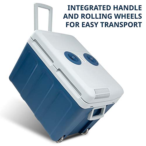 Ivation 48 Quart Electric Cooler & Warmer with Wheels & Handle, Portable 45L Travel Refrigerator