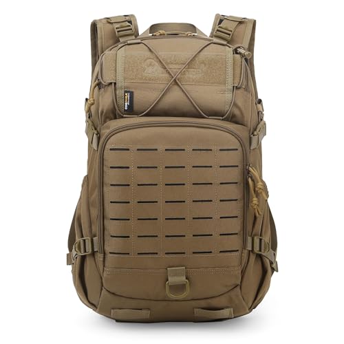 Small Military Tactical Backpack Khaki Cordura 25L with Hydration System & Molle