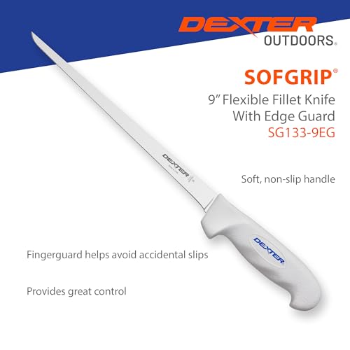Dexter Outdoors 9-Inch Flexible Fillet Knife with Edge Guard - High-Carbon Stainless Steel, Non-Slip Handle