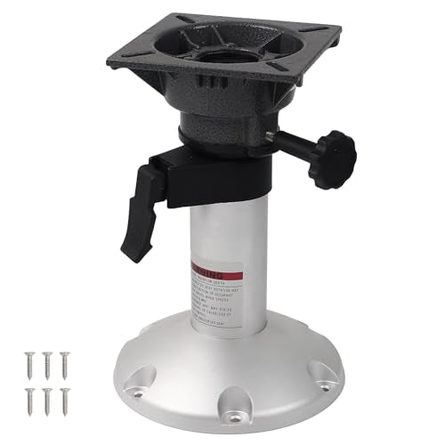 13.5-18 Inch Aluminum Boat Seat Pedestal with Slide & Locking Height, Swivel Base - Manual Adjustment