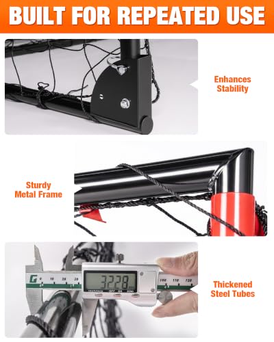 8x5 FT Foldable Soccer Goal - Portable Metal Frame, Easy Setup, Family-Size