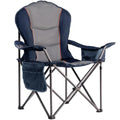 Heavy Duty Camping Chair with Side Table & Cooler Bag - Blue & Gray, 1 Pack