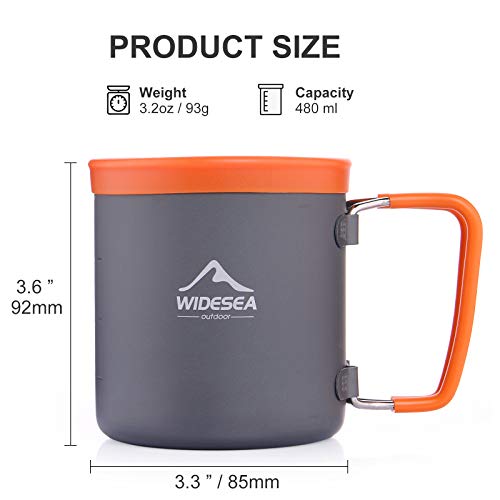 Lightweight Collapsible Travel Coffee Mug with Handle for Hiking Camping