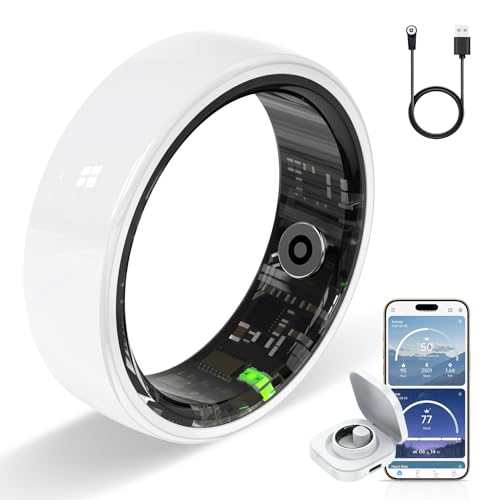 Smart Fitness Ring with Heart Rate Sleep Tracking Waterproof 8 White