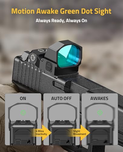 CVLIFE Full-Sized Green Dot Sight with Multiple Reticles for RMR Footprint